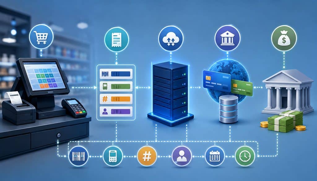 POS batch identifiers connecting transaction records to processor deposits
